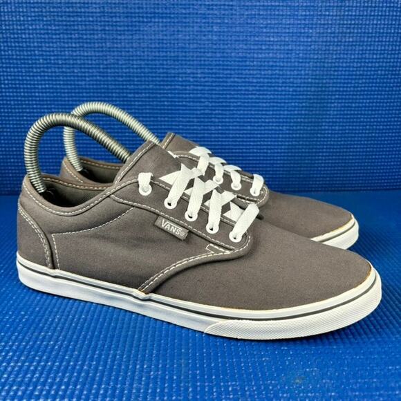 🔴 VANS ATWOOD CANVAS Women`s Size 7 Grey White Comfort Walking Shoes TB4R - Picture 3 of 8